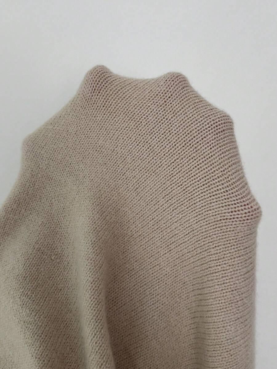 BEŻOWY SWETER DŁUGI RĘKAW 