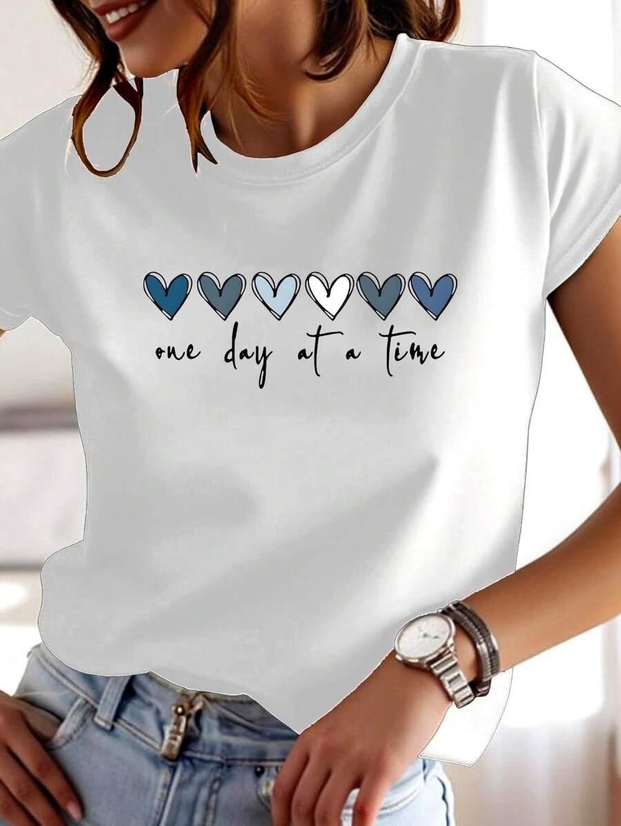 biały t-shirt z nadrukiem