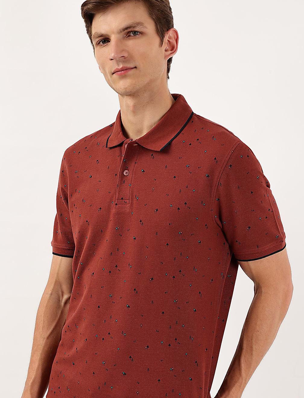 BAWEŁNIANA KOSZULKA POLO PRINT T28-1719K-C4
