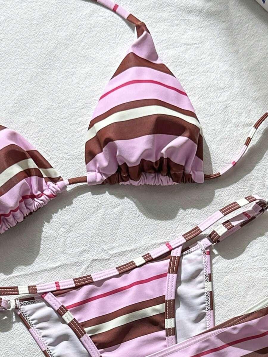 DWUCZĘŚCIOWY STRÓJ KĄPIELOWY paski wiązanie