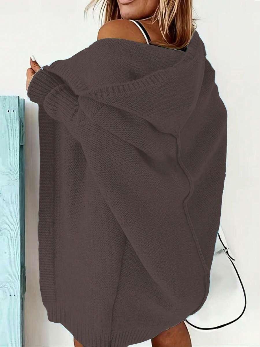 brązowy sweter kaptur