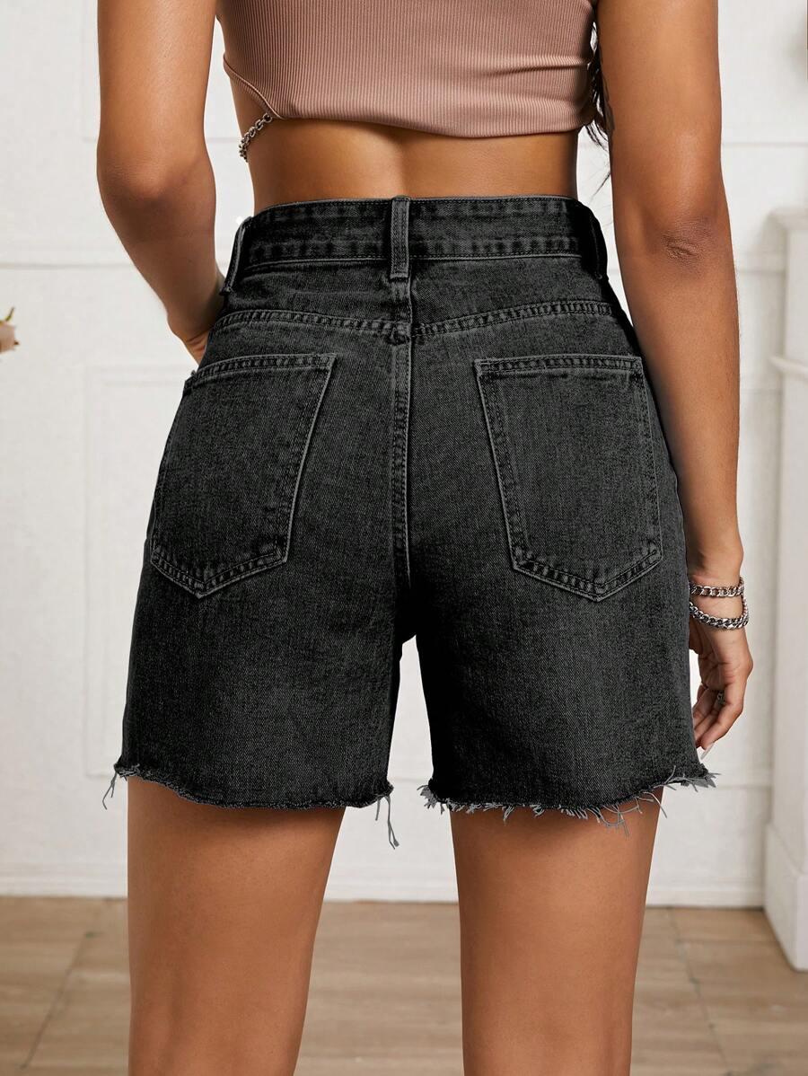 SZARE SPODENKI JEANS