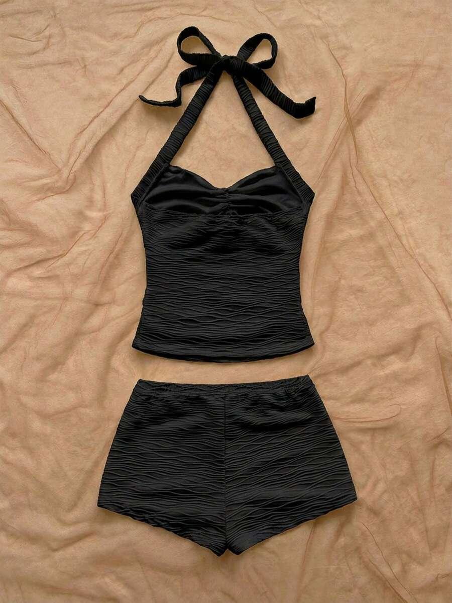 TANKINI DWUCZĘŚCIOWE ZE ZDOBIENIEM