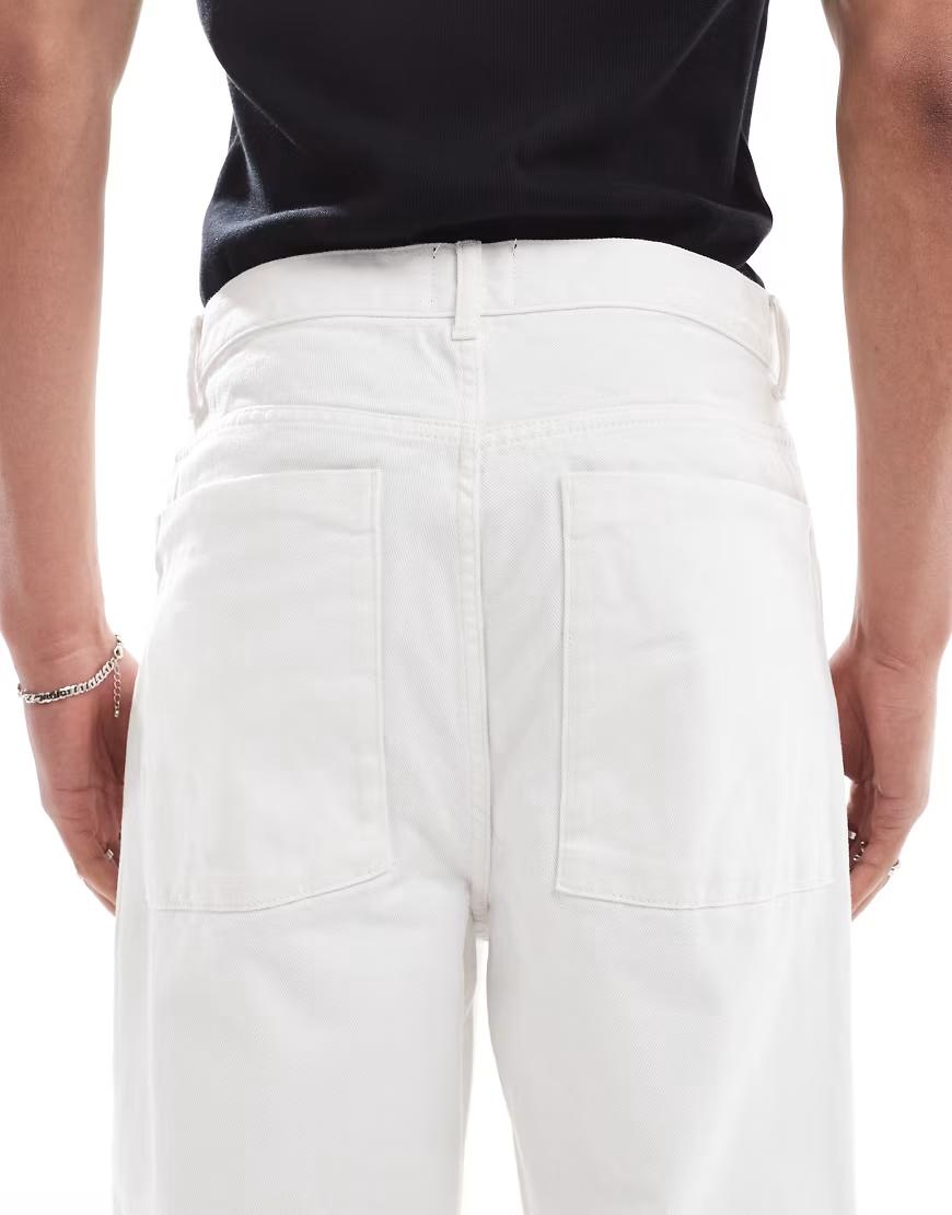 BIAŁE SPODNIE JEANS PROSTA NOGAWKA