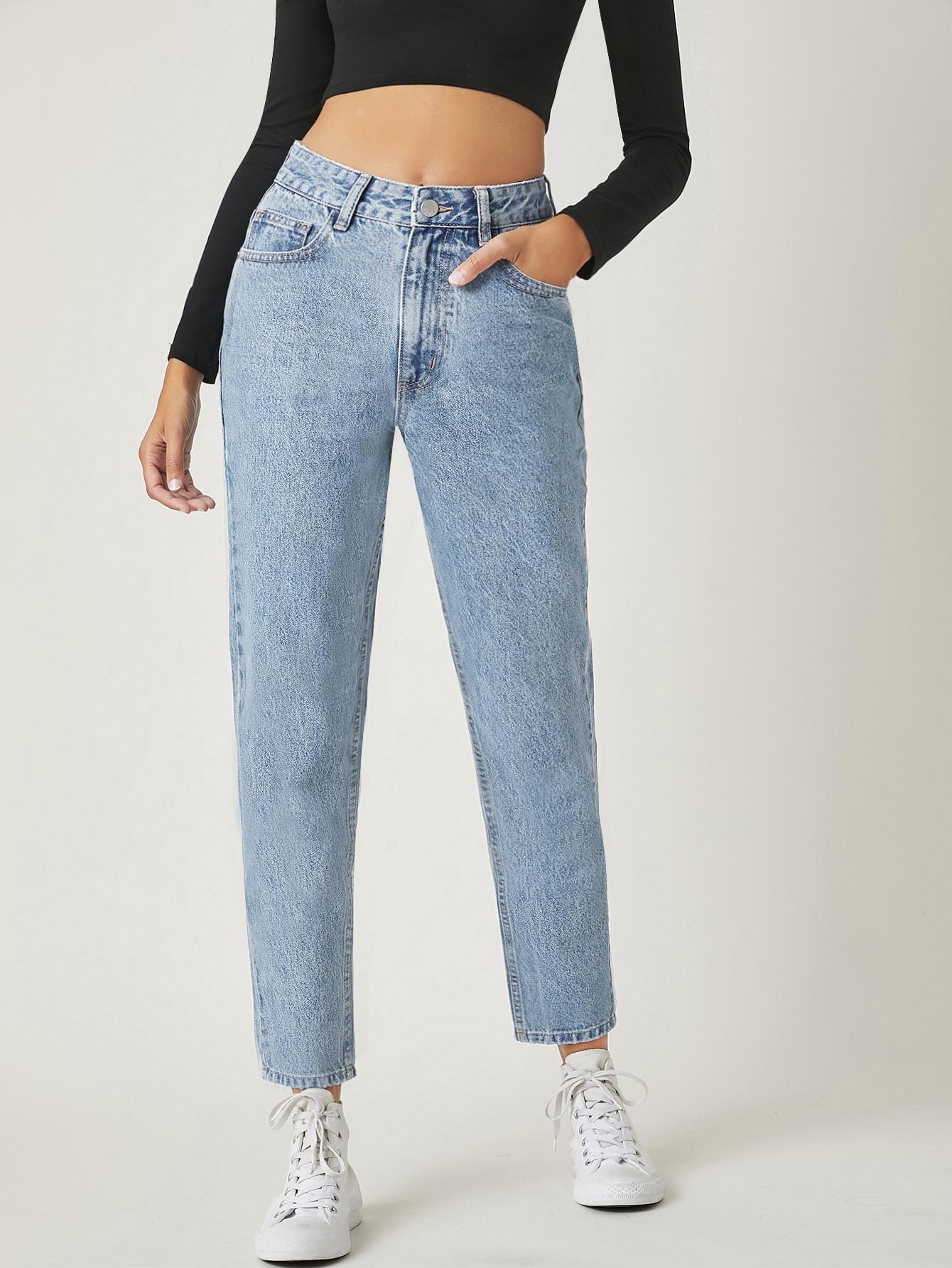 JEANSY DAMSKIE MOM JEANS BAWEŁNA WYSOKI STAN