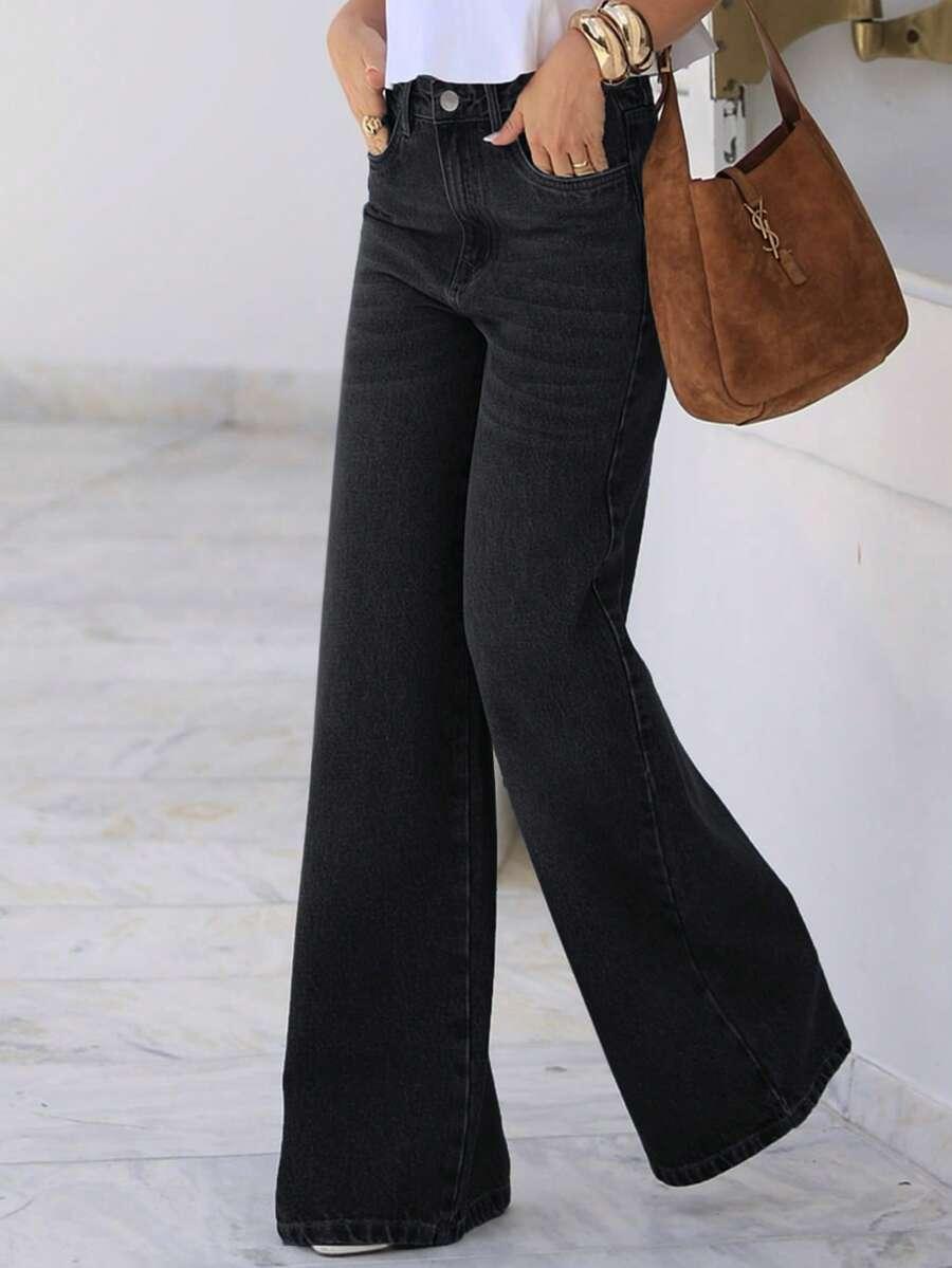 CZARNE SPODNIE JEANS 