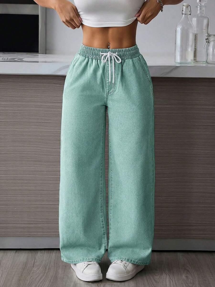ZIELONE SPODNIE JEANS