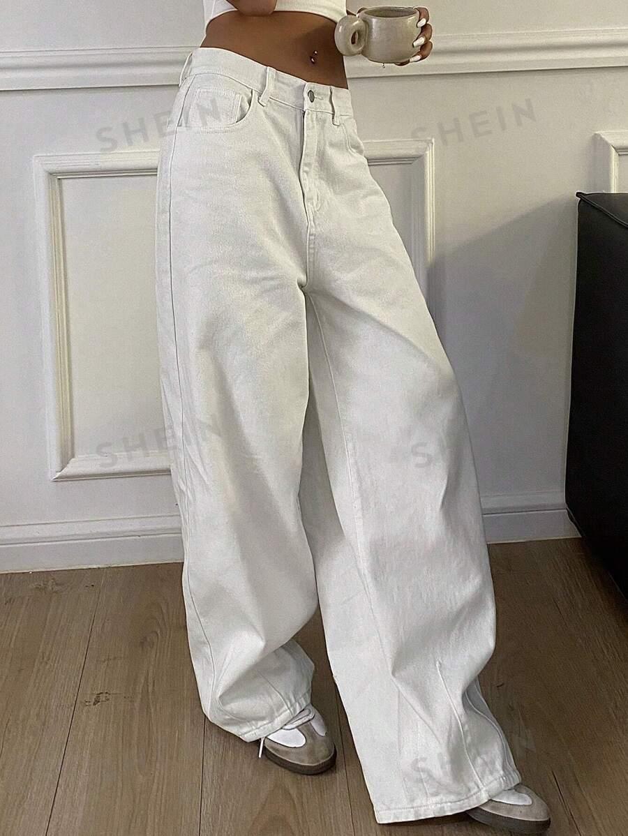 BIAŁE SPODNIE JEANS 