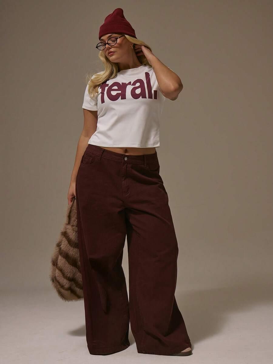 biały t-shirt napis
