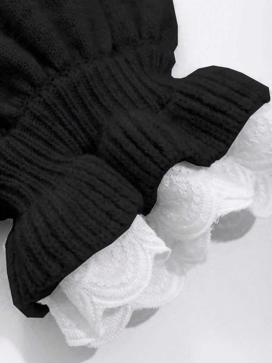 CZARNY SWETER ZDOBIENIE