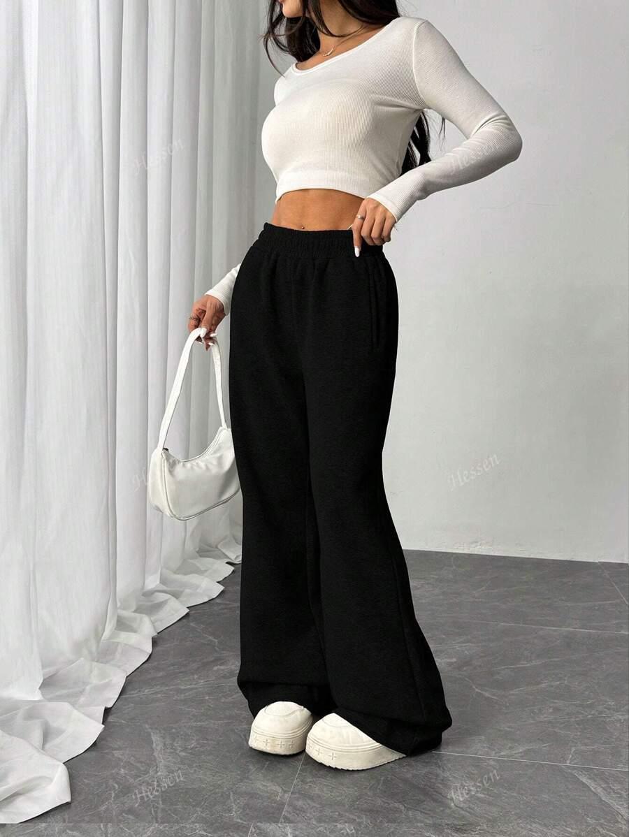 CZARNE SPODNIE DRESOWE CASUAL