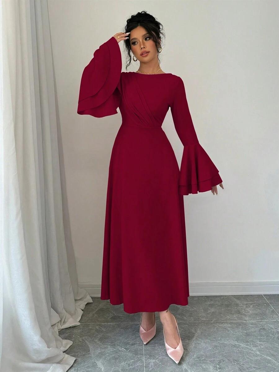 CZERWONA MAXI SUKIENKA