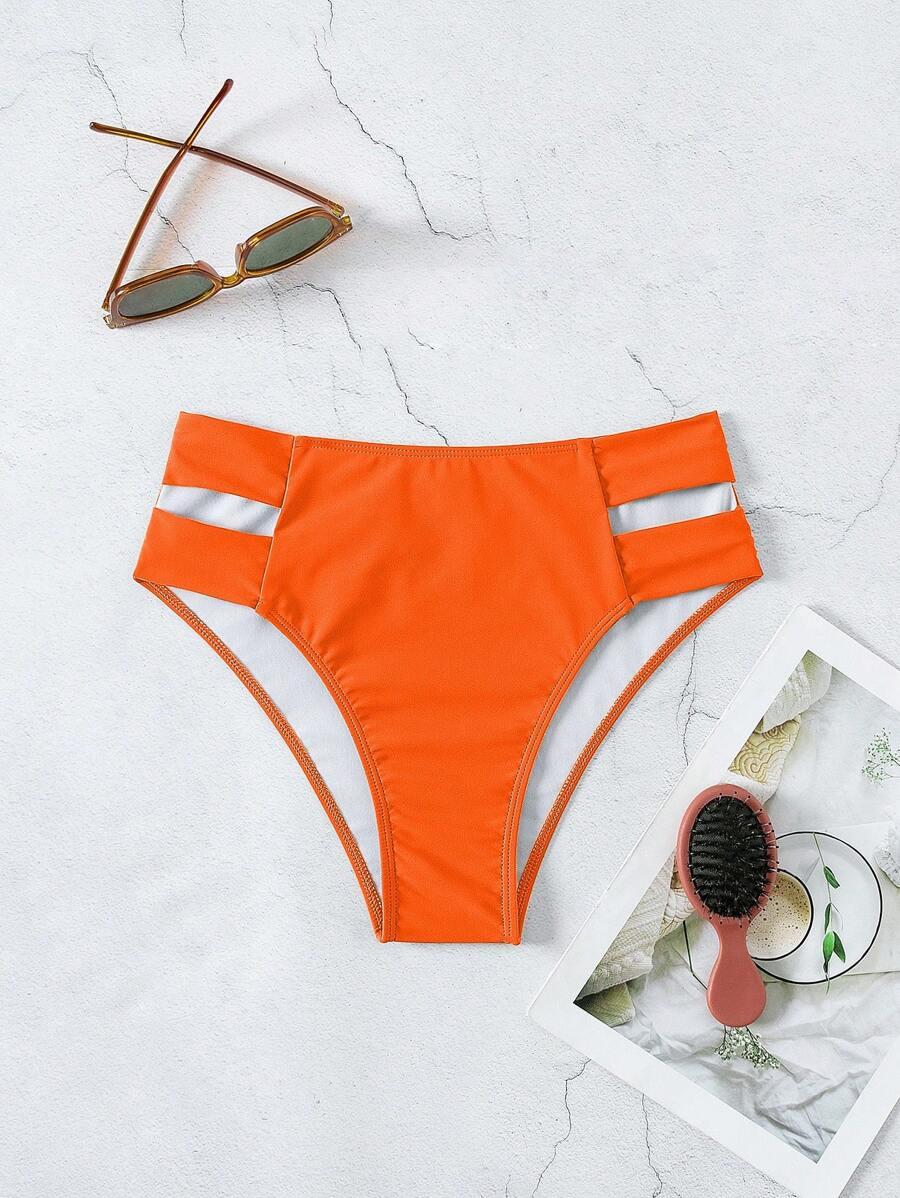 POMARAŃCZOWY DÓŁ OD BIKINI WYCIĘCIA