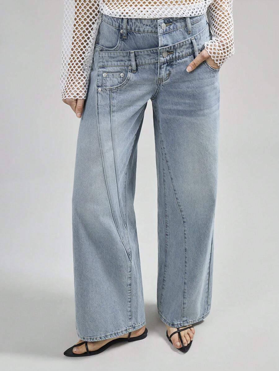 SPODNIE JEANS ASYMETRIA