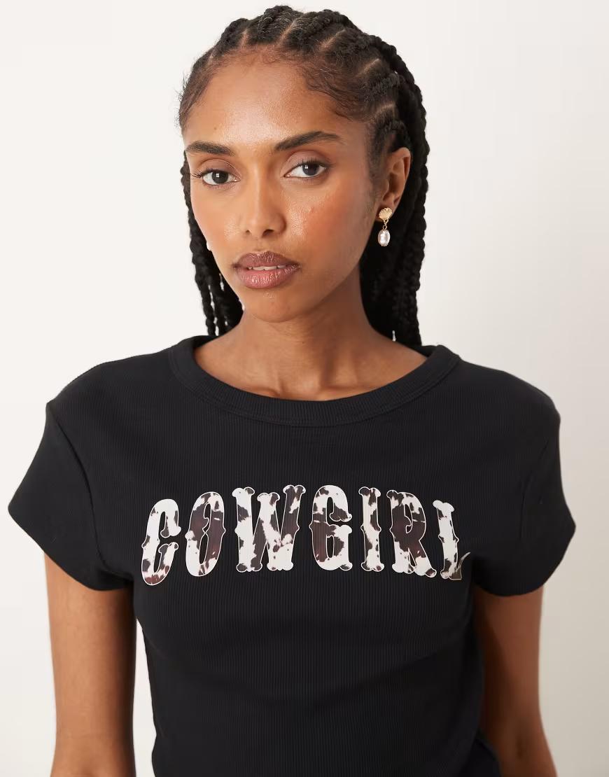 czarny top print