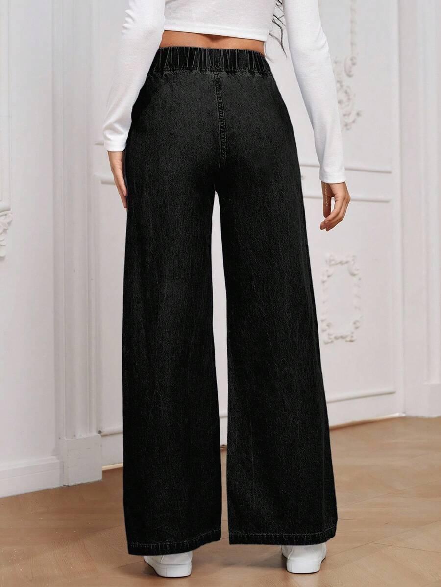 CZARNE SPODNIE JEANS