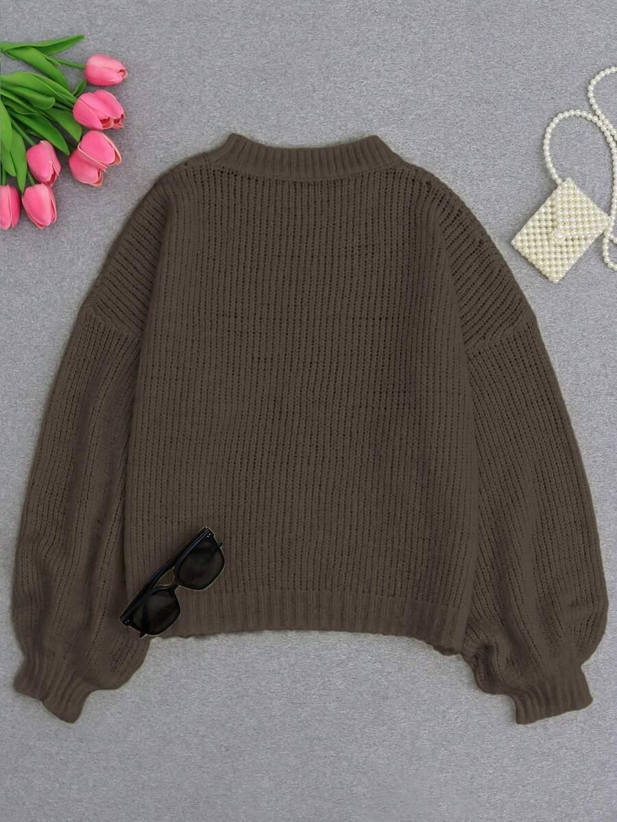 brązowy sweter dzianina