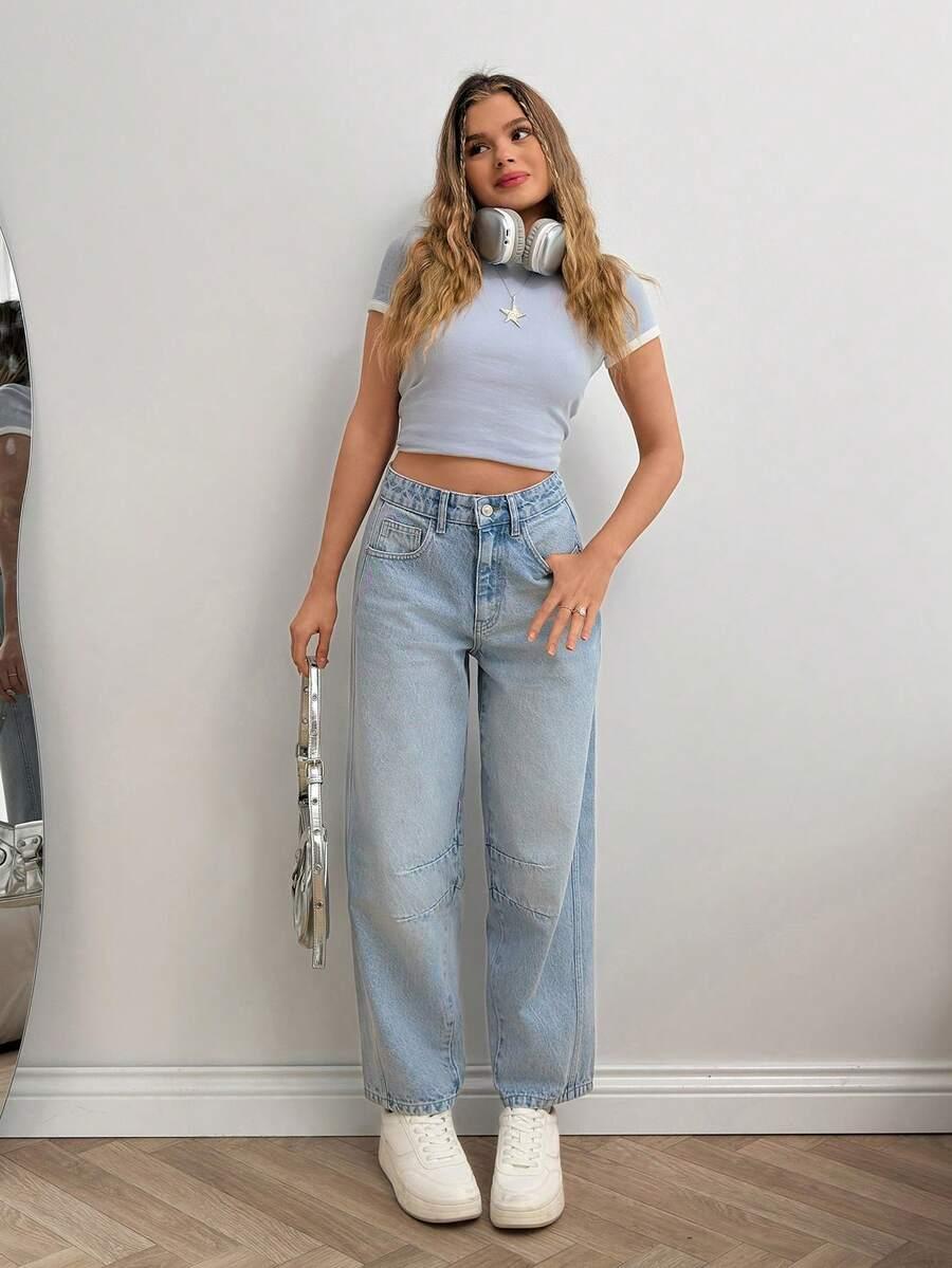 NIEBIESKIE SPODNIE JEANSOWE