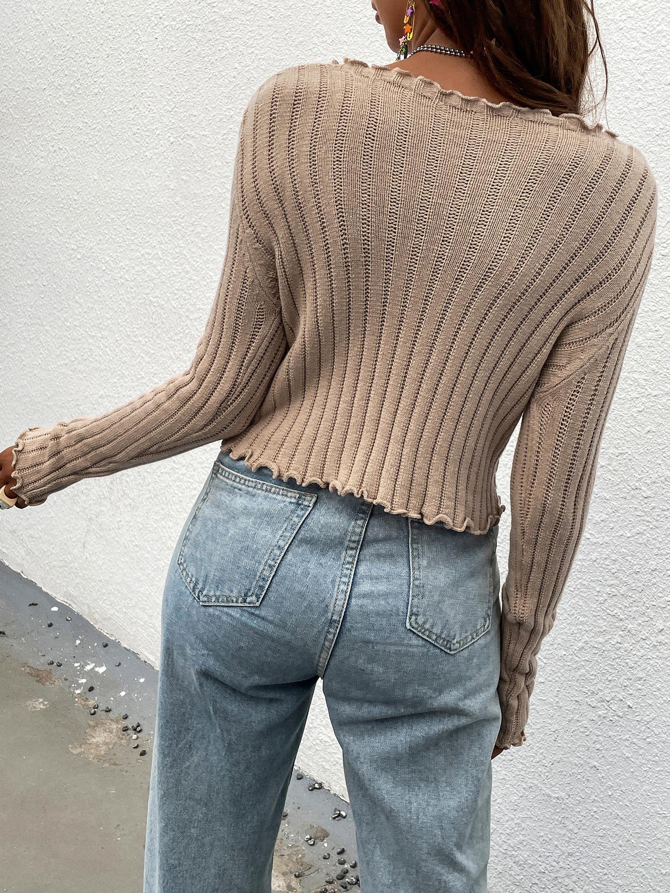 BEŻOWY SWETER WIĄZANIE 
