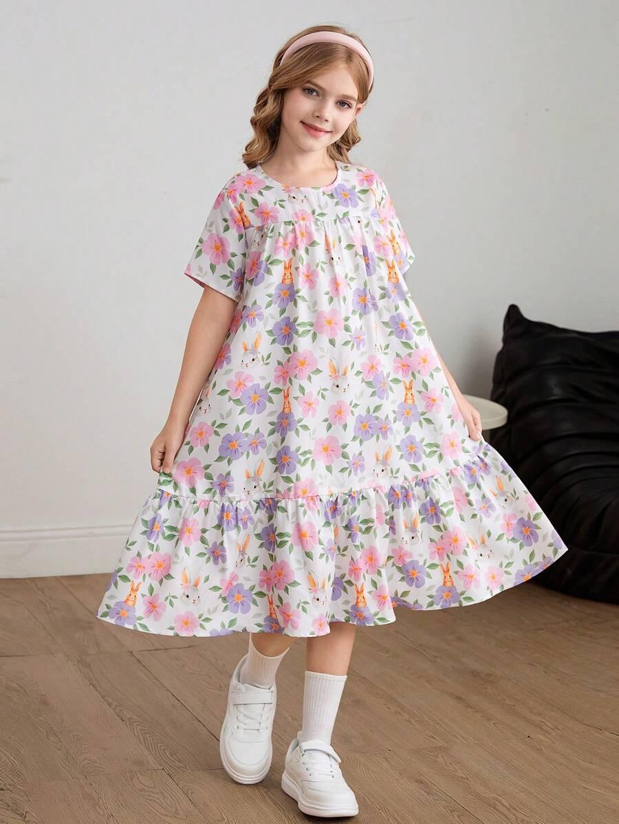 SUKIENKA OVERSIZE W KWIATY