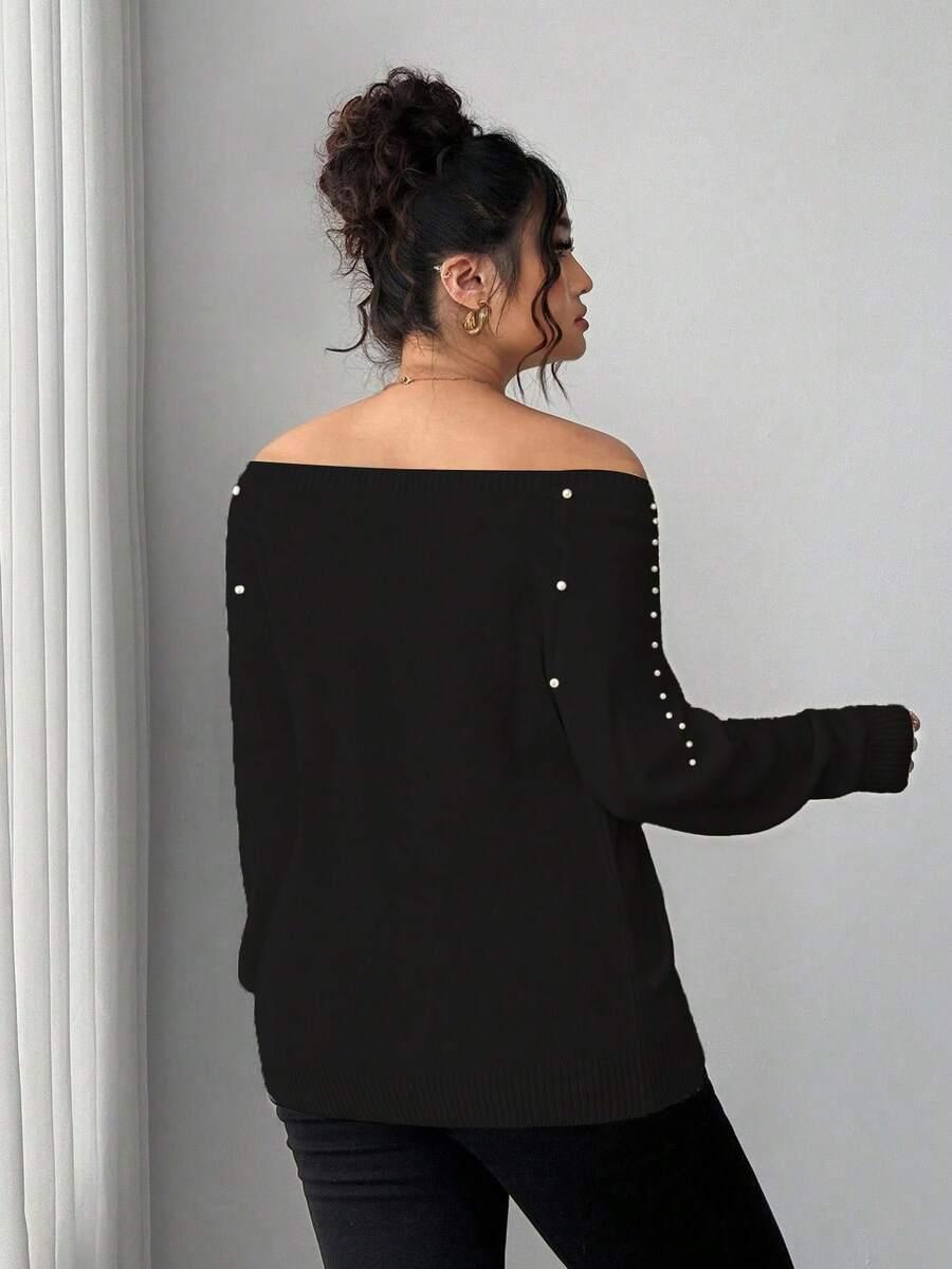 CZARNY SWETER ZDOBIENIE