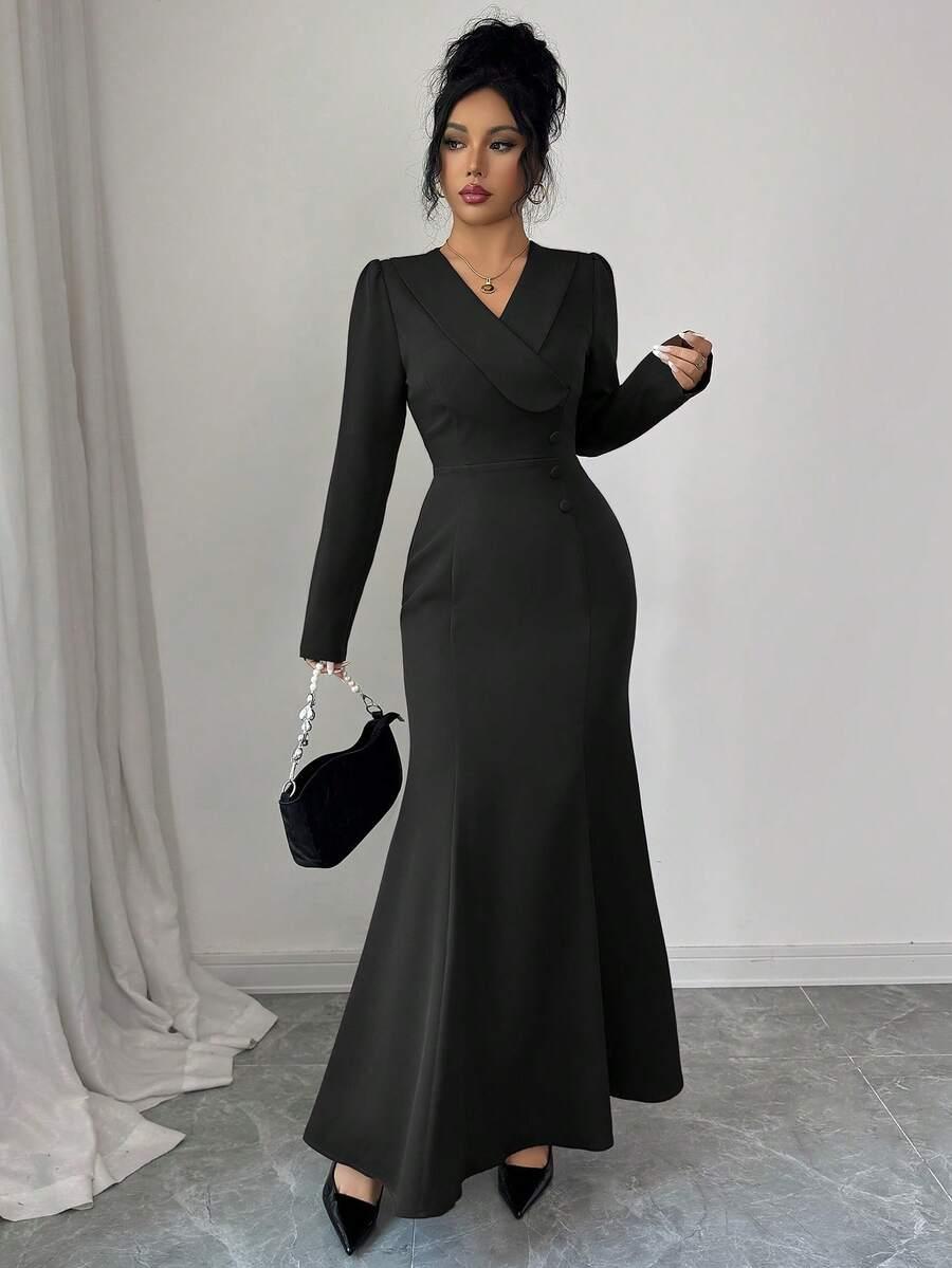 CZARNA MAXI SUKIENKA