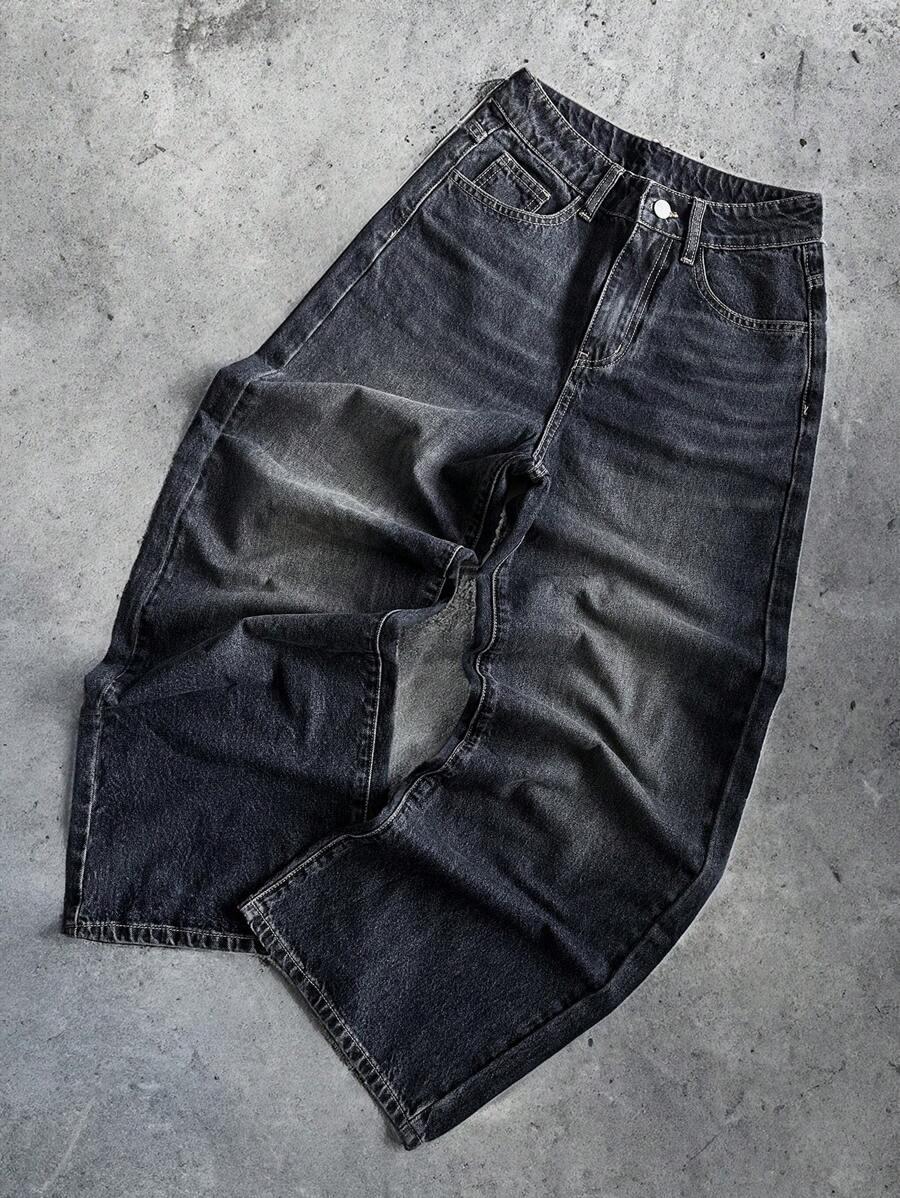 GRANATOWE SPODNIE JEANS 