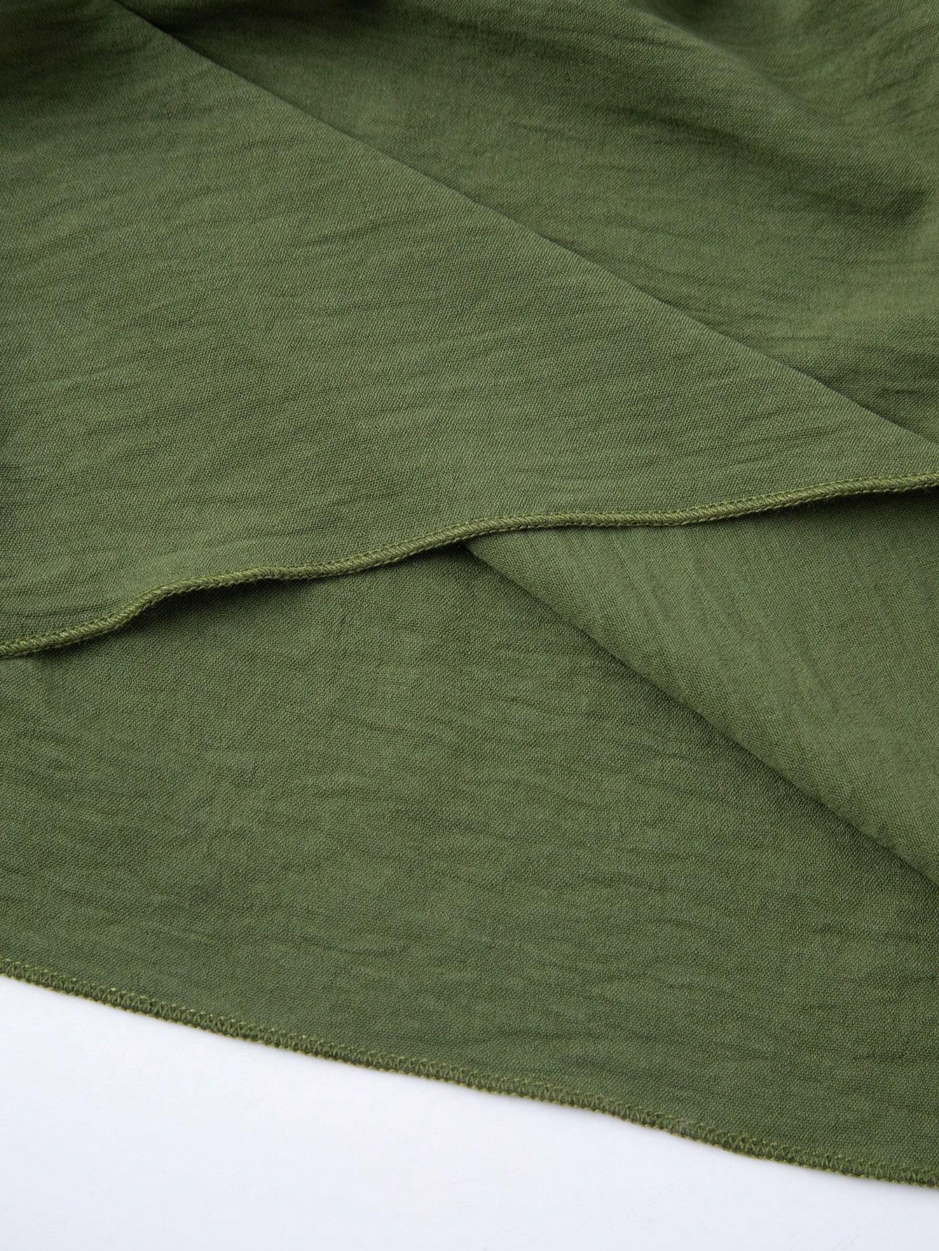 zielona midi spódnica falbany marszczenie