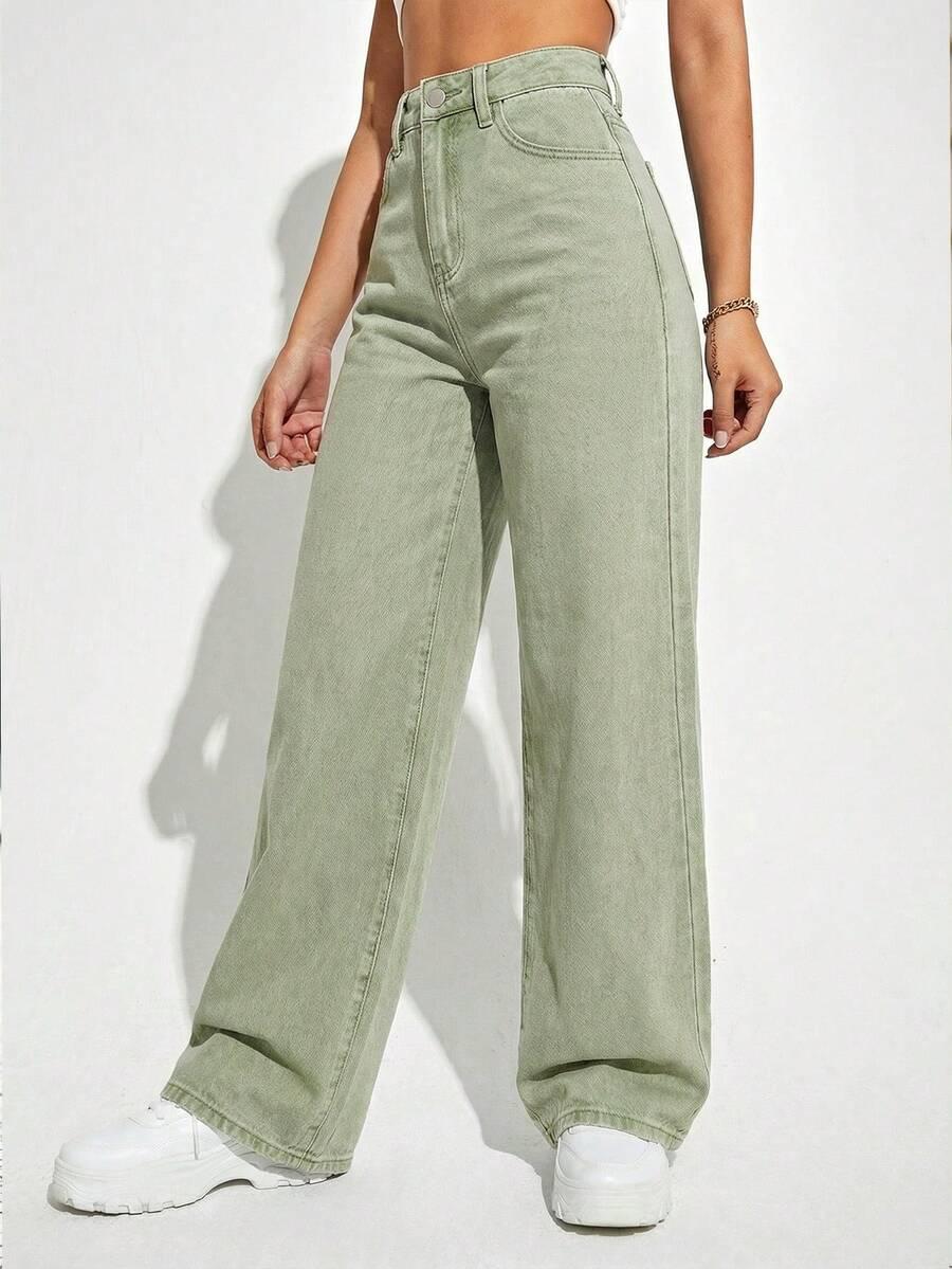 ZIELONE SPODNIE JEANS