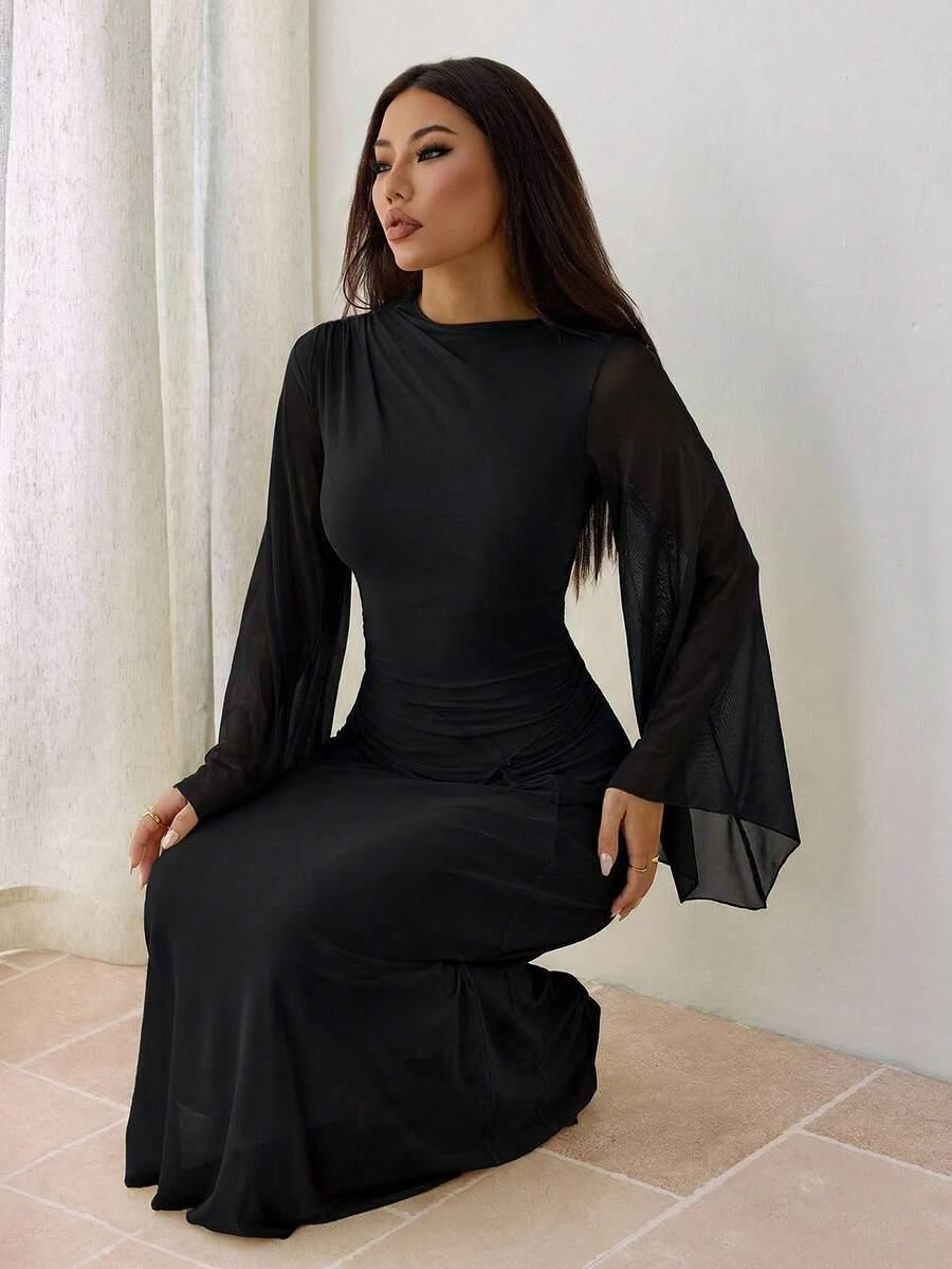 czarna maxi sukienka