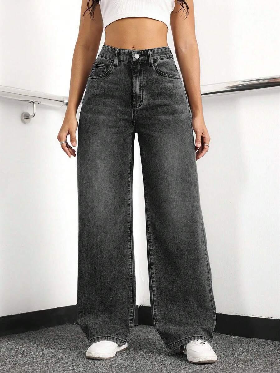 CZARNE SPODNIE JEANS