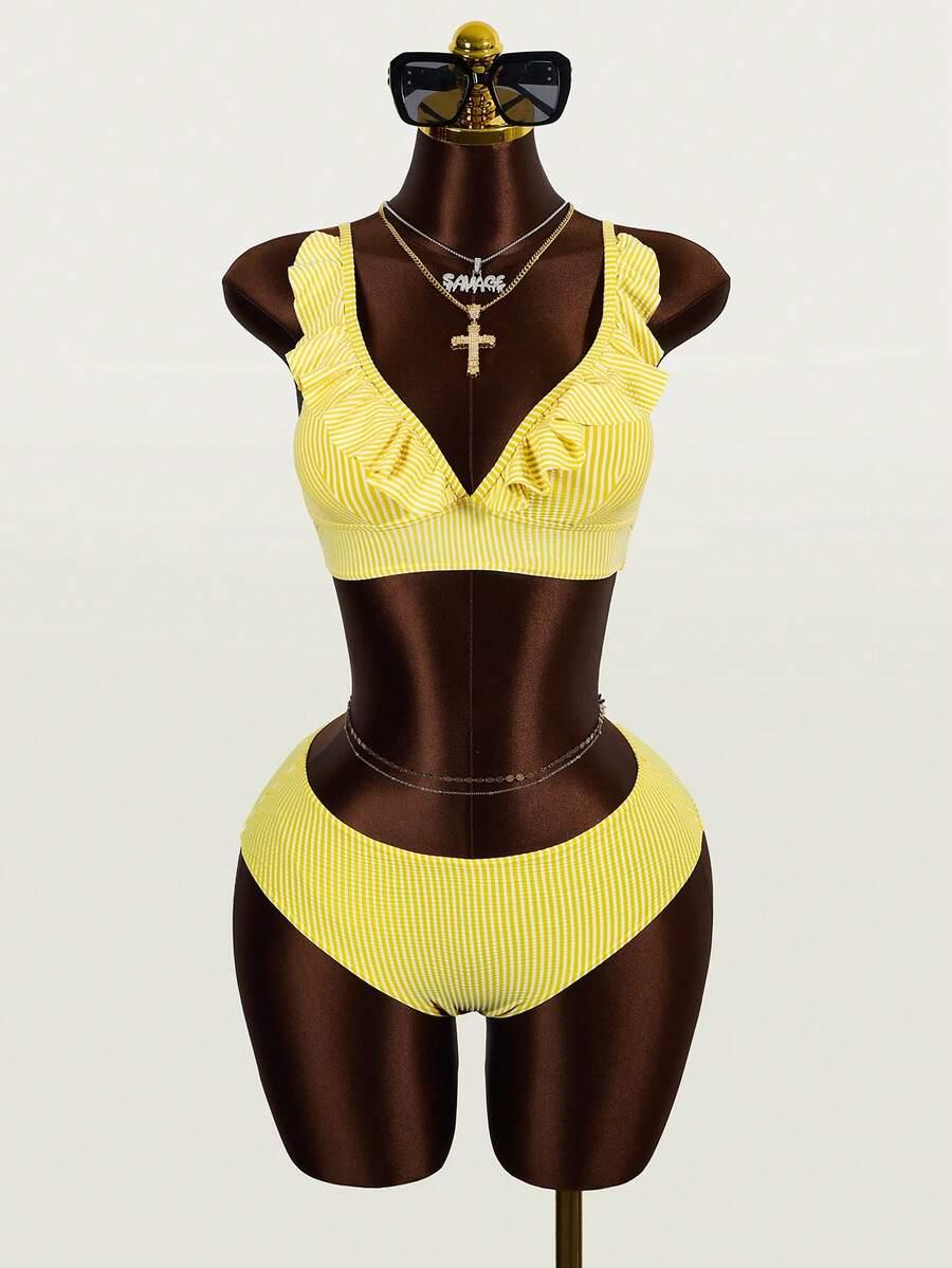 DWUCZĘŚCIOWY KOMPLET BIKINI W PASKI