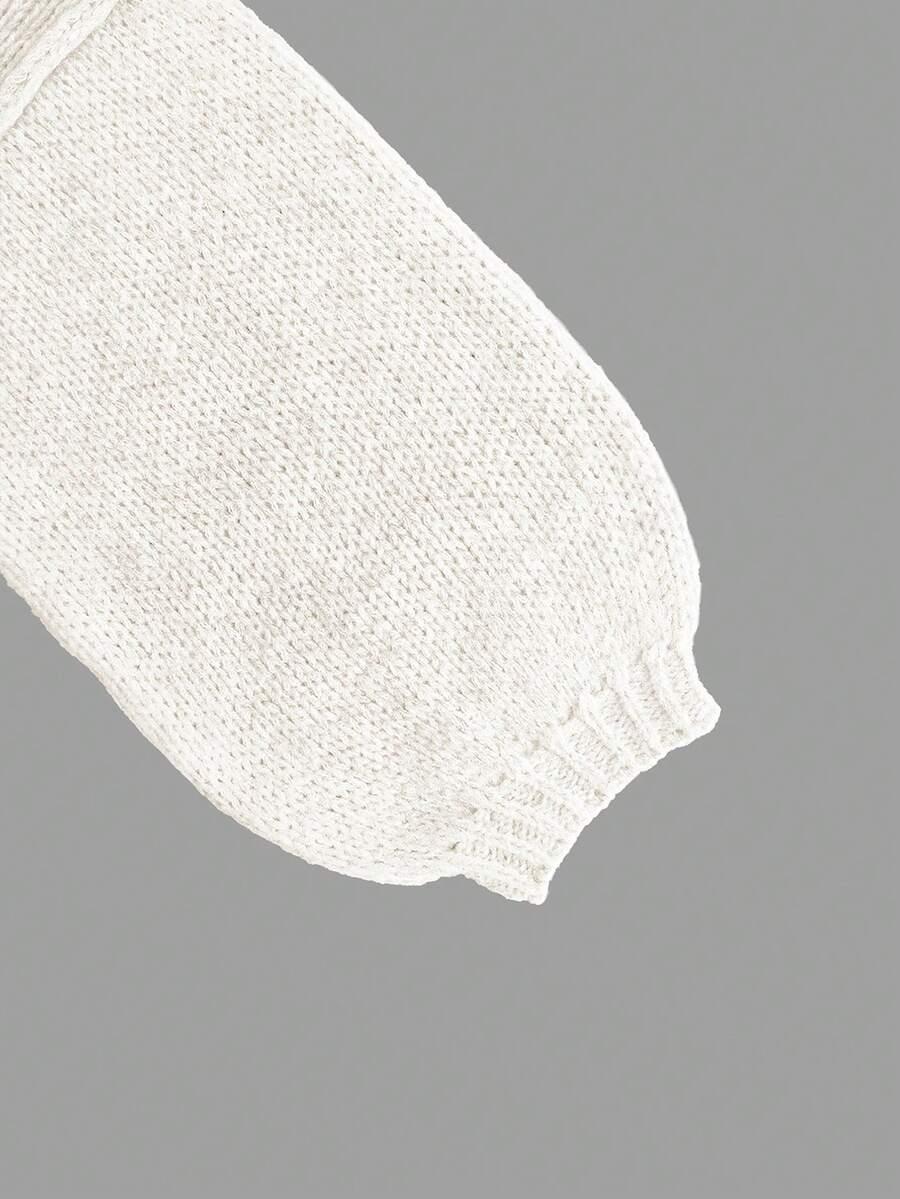 BIAŁY DZIANINOWY SWETER