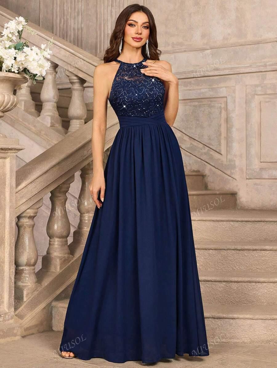 NIEBIESKA MAXI SUKIENKA 