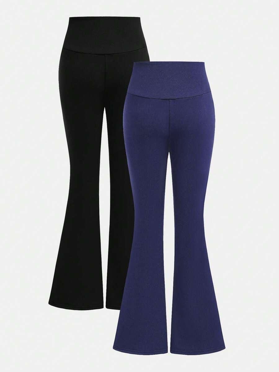 ocieplane legginsy dzwony 2 pack