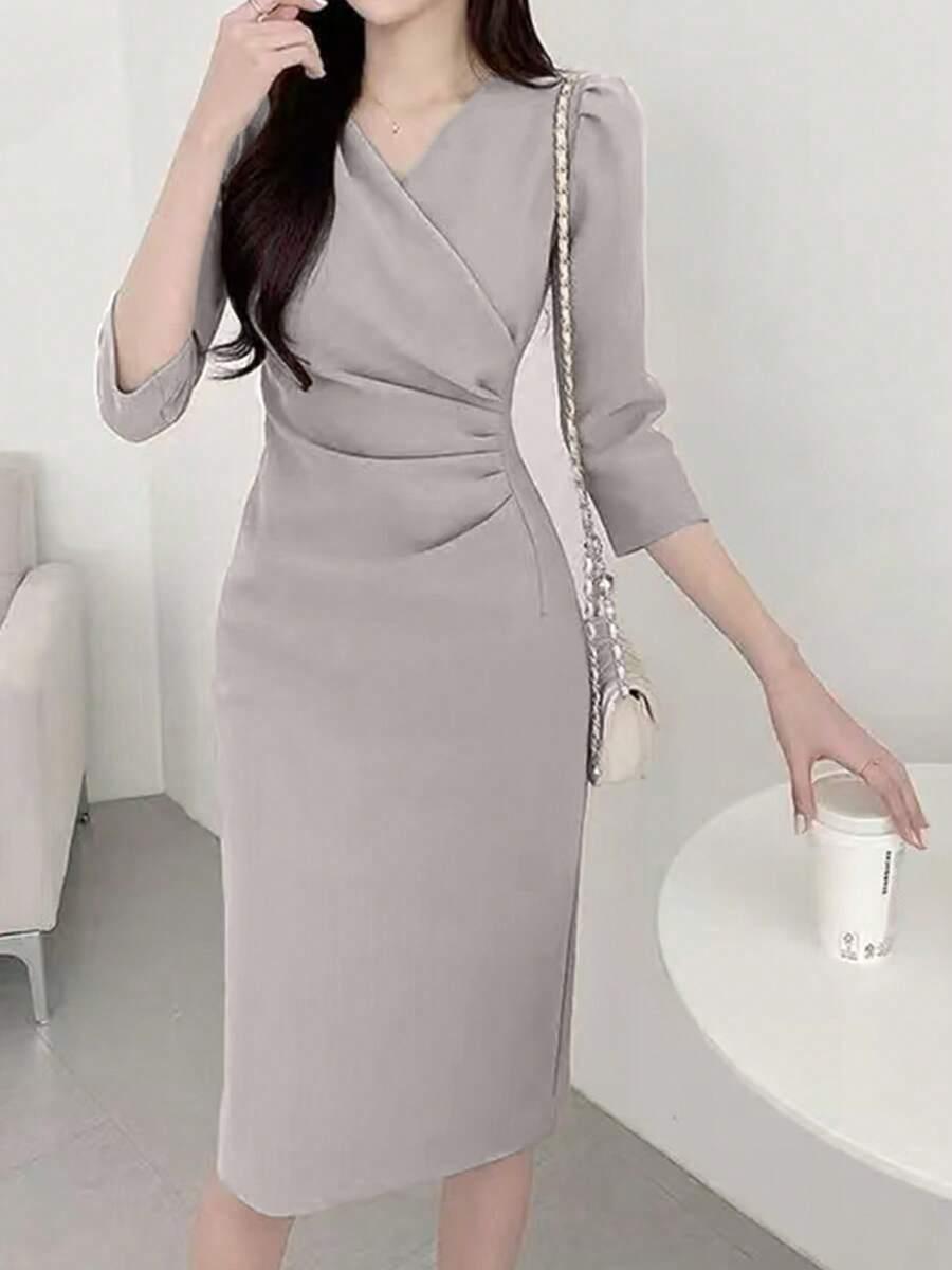 szara midi sukienka