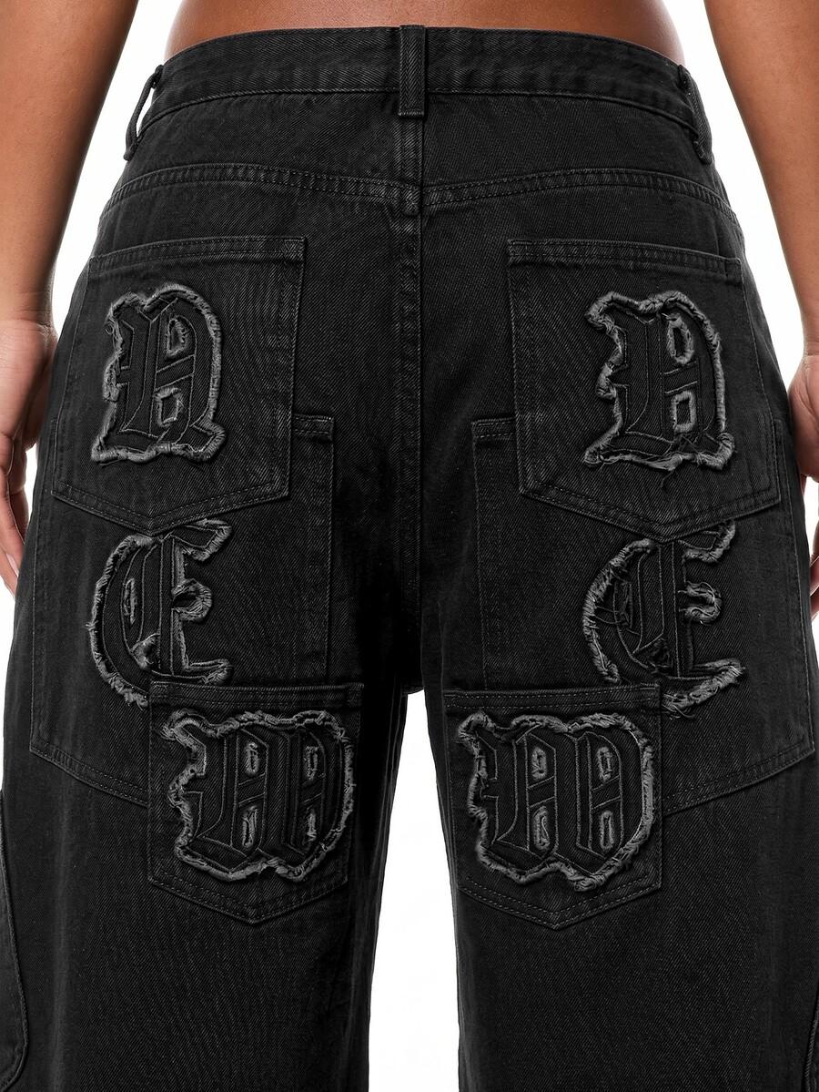 CZARNE SPODNIE JEANS
