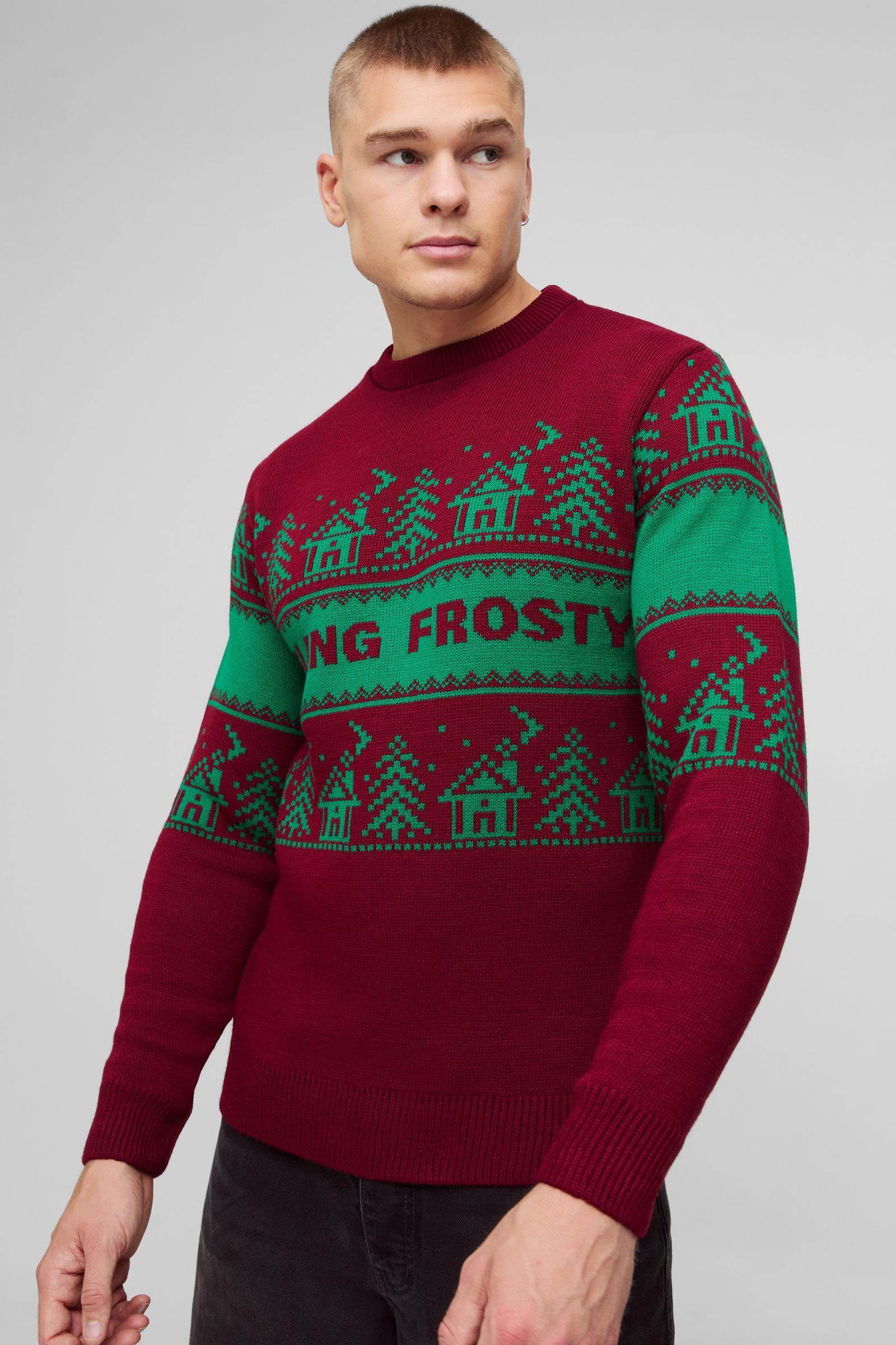 sweter okrągły dekolt wzór