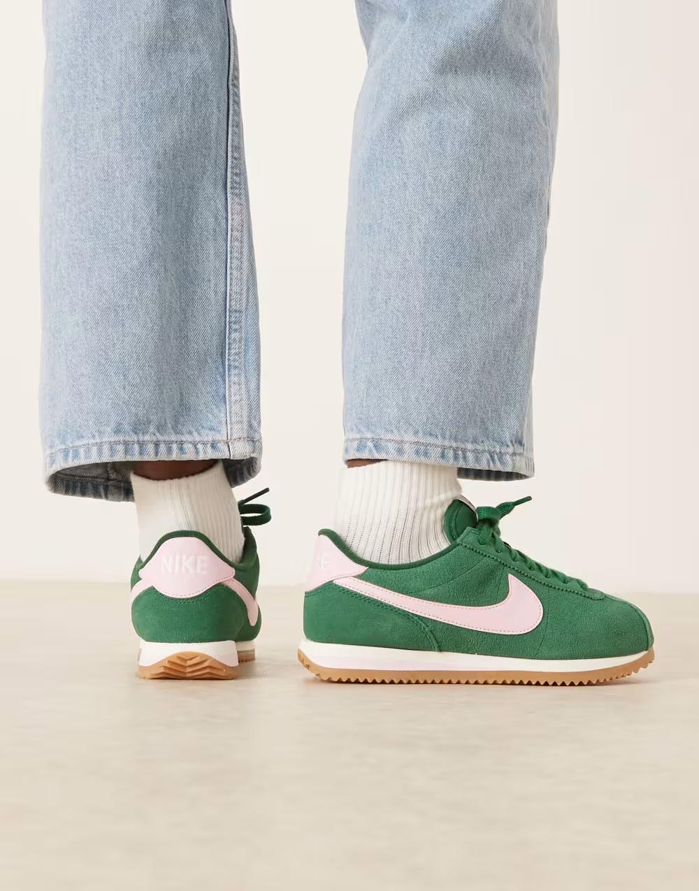 zielone buty sportowe zamsz  Cortez
