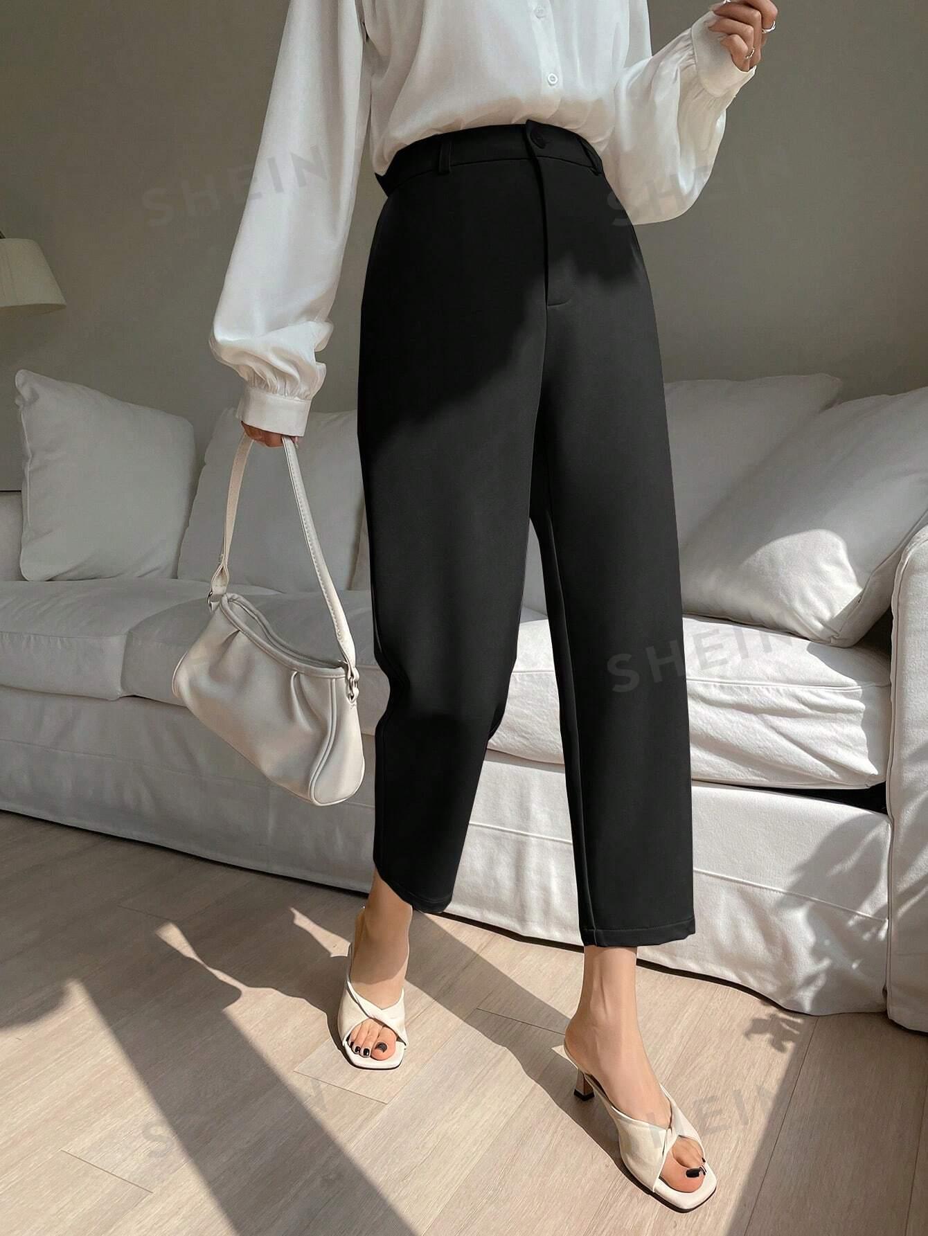 czarne eleganckie spodnie 7/8