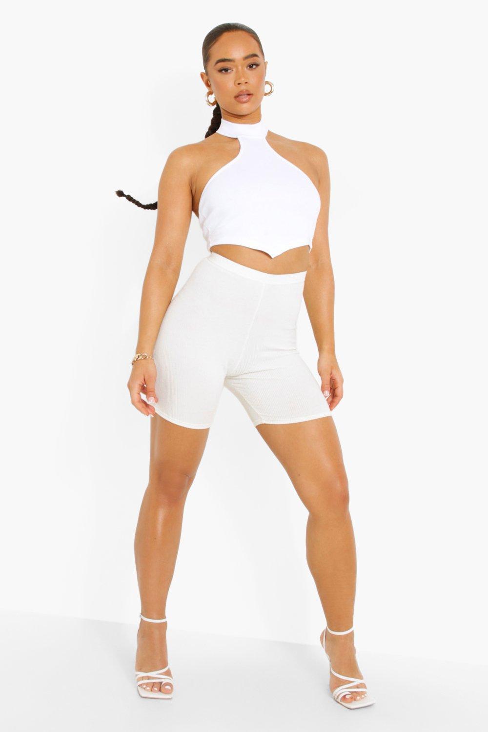 BIAŁY CROP TOP PRĄŻKI