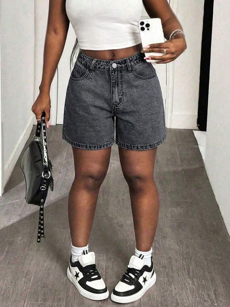 SZARE SPODENKI JEANS