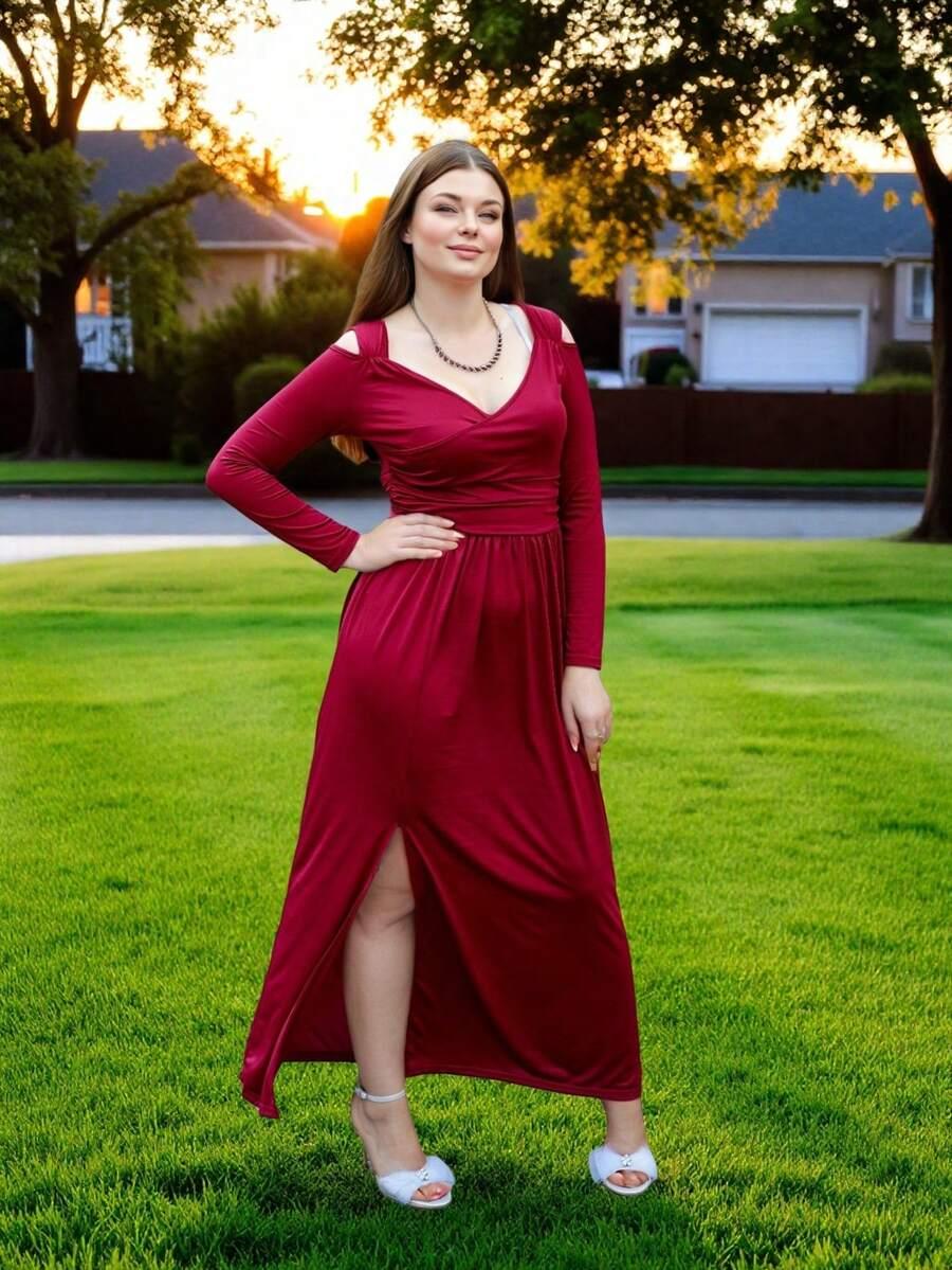 CZERWONA MAXI SUKIENKA