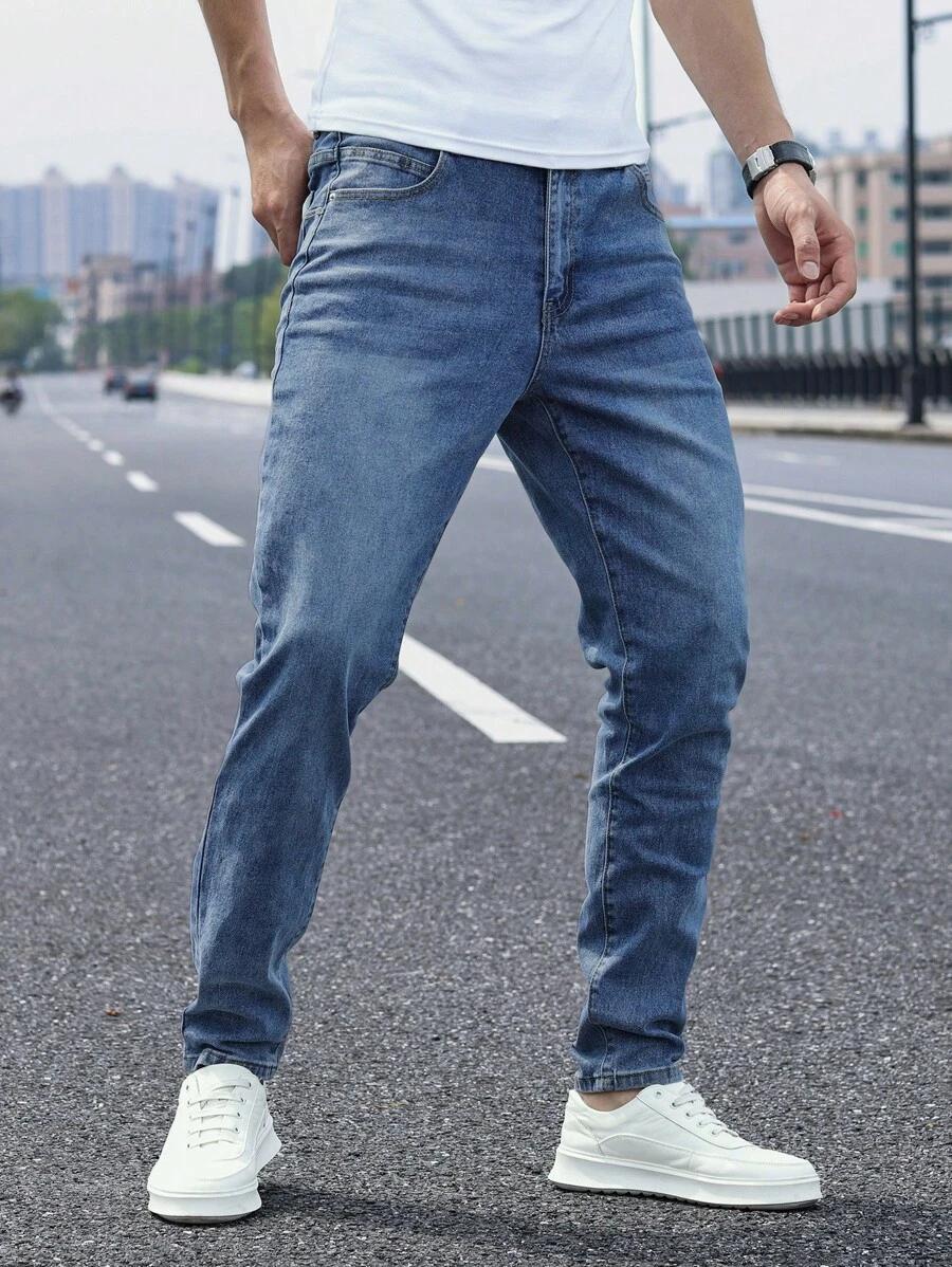 spodnie jeans zwężana nogawka 