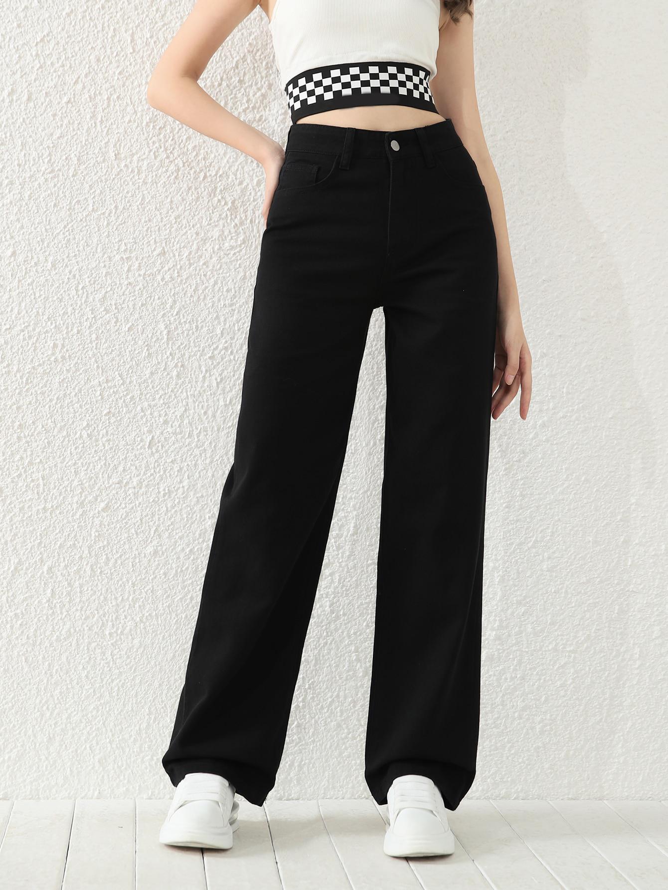 CZARNE SPODNIE JEANS