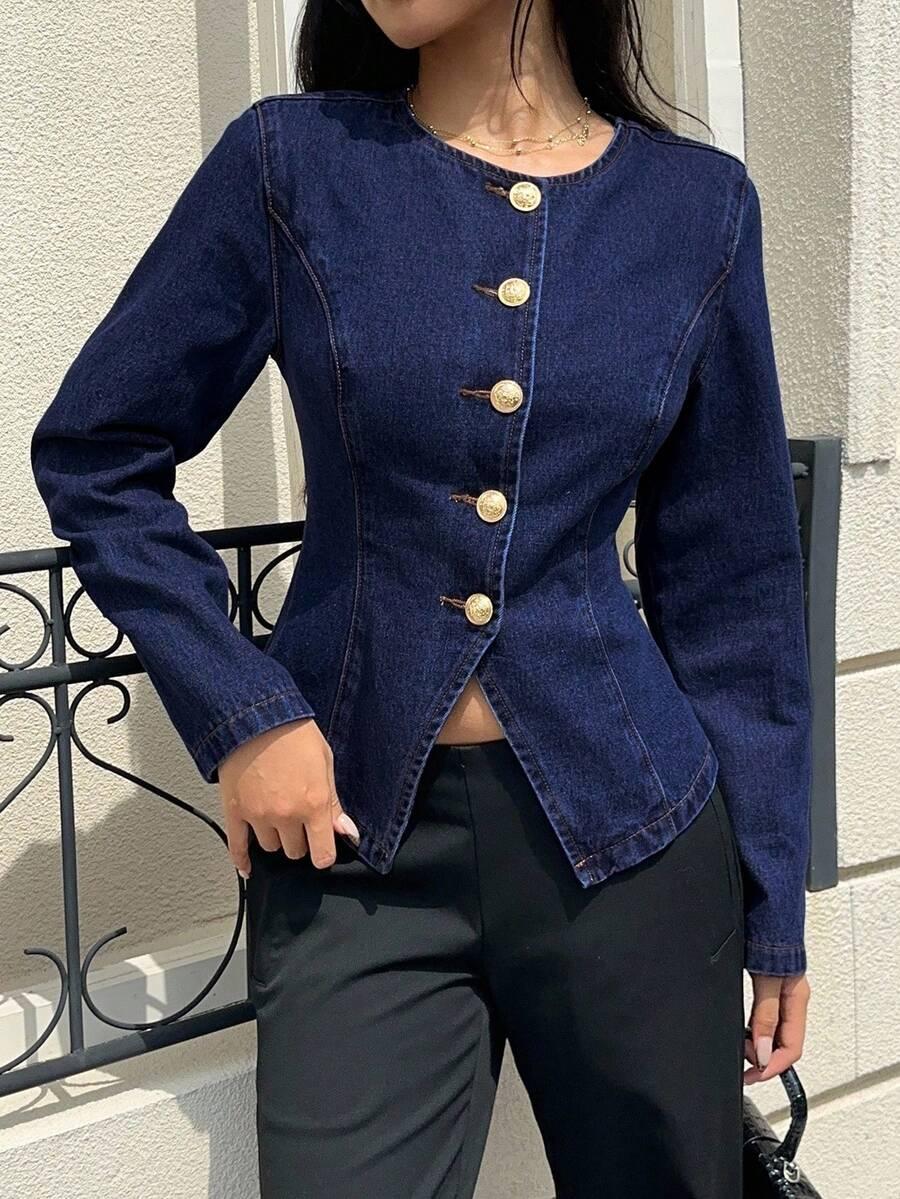 niebieska kurtka jeans 