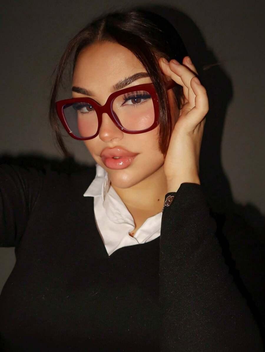 bordowe okulary zerówki 