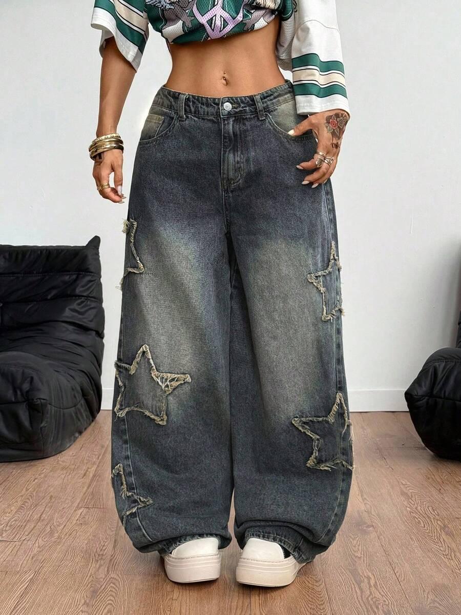 spodnie jeans szerokie nogawki