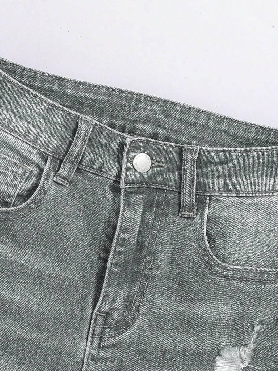 szare spodnie ripped jeans