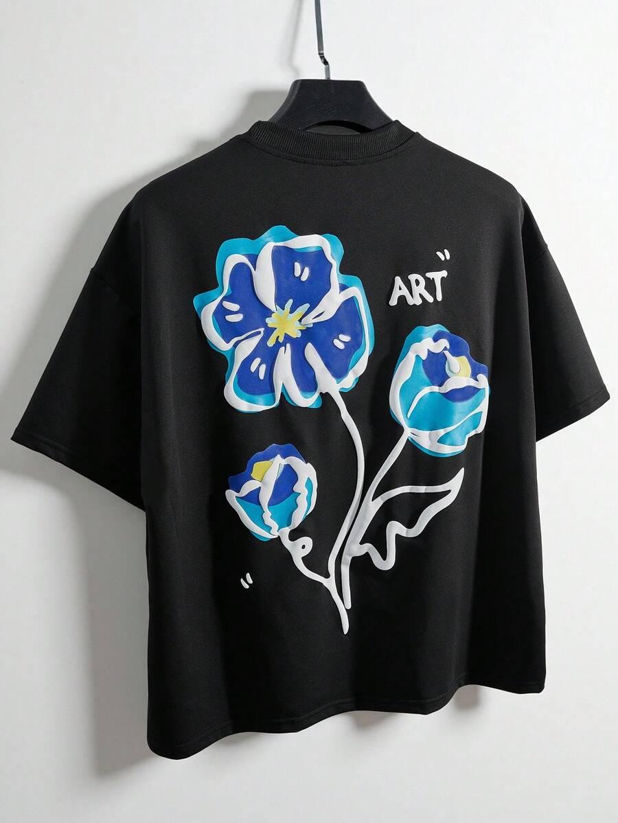 CZARNY T-SHIRT PRINT